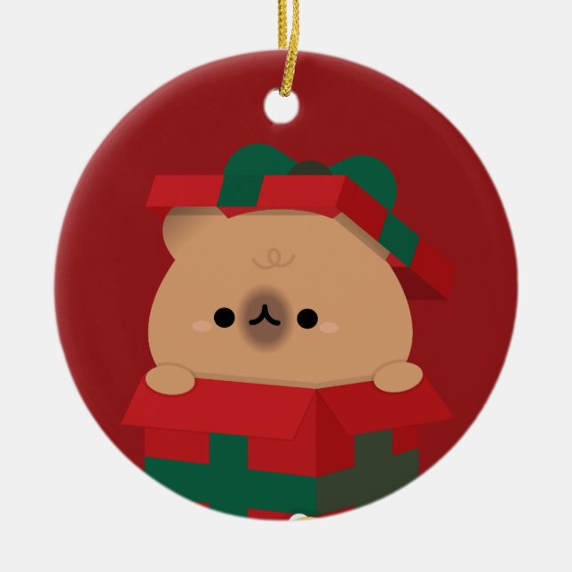 Adorno De Cerámica Simple Diversión pura Feliz Navidad (Frente)