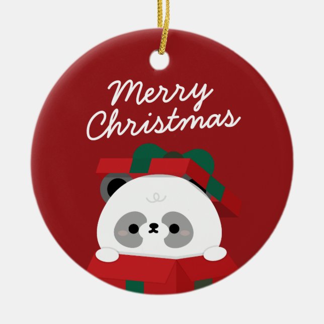 Adorno De Cerámica Simple Diversión pura Feliz Navidad (Frente)