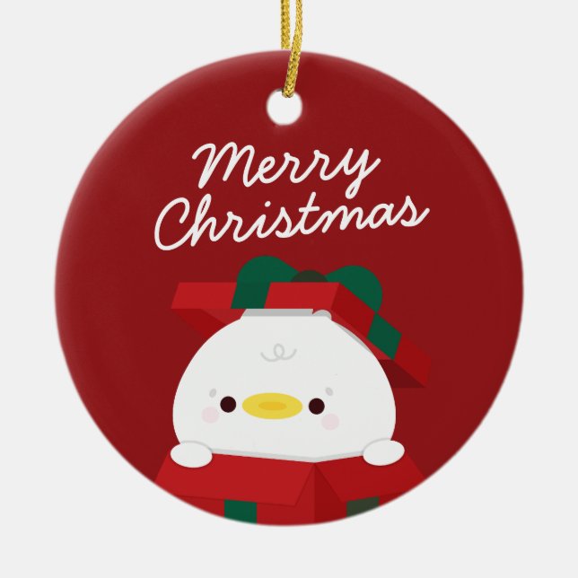 Adorno De Cerámica Simple Diversión pura Feliz Navidad (Frente)