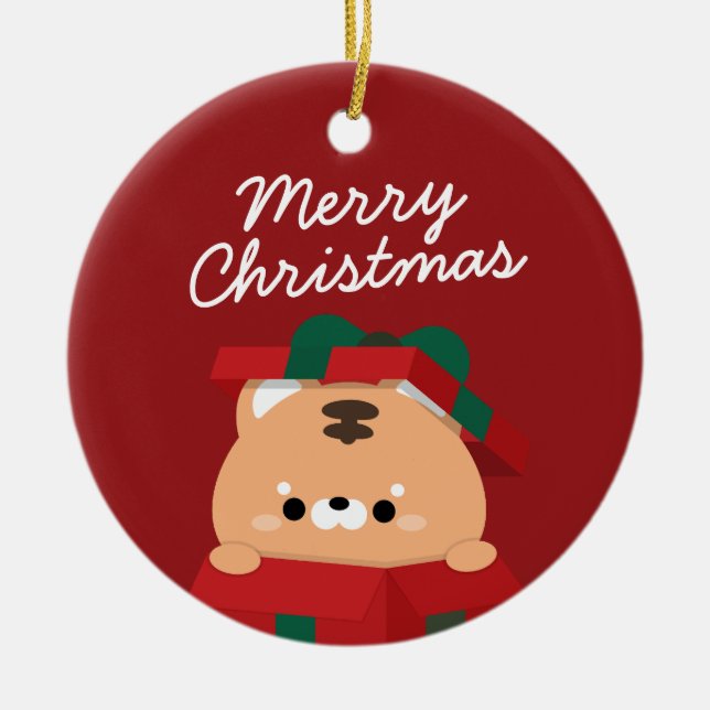 Adorno De Cerámica Simple Diversión pura Feliz Navidad (Frente)