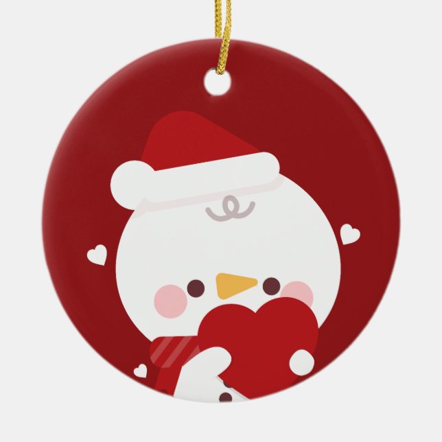 Adorno De Cerámica Simple Diversión pura Feliz Navidad (Frente)