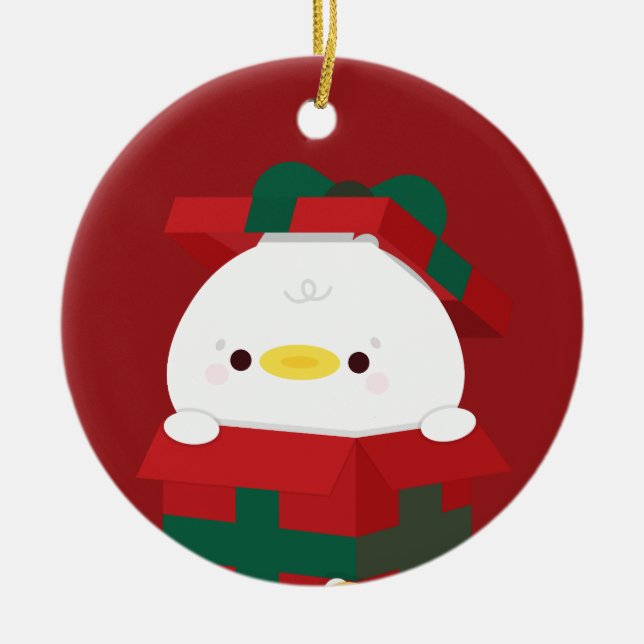 Adorno De Cerámica Simple Diversión pura Feliz Navidad (Frente)