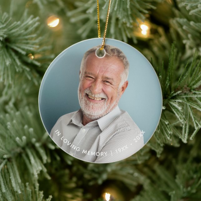 Adorno De Cerámica Simple En Amar La Foto De Memoria Keepsake (Árbol)