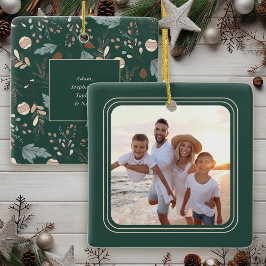 Adorno De Cerámica Simple Foto Boho Invierno Verdor Navidad