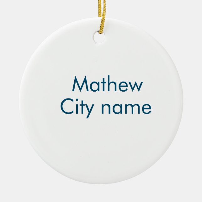 Adorno De Cerámica simple letra inicial monograma añada su nombre (Frente)