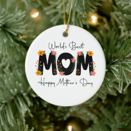 Adorno De Cerámica Simple Mejor Mamá del Mundo Día de la Madre Caligr