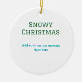 Adorno De Cerámica Simple minimal green happy holidays Christmas 