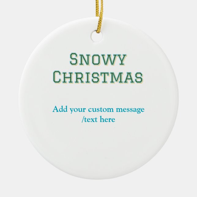 Adorno De Cerámica Simple minimal green happy holidays Christmas  (Frente)