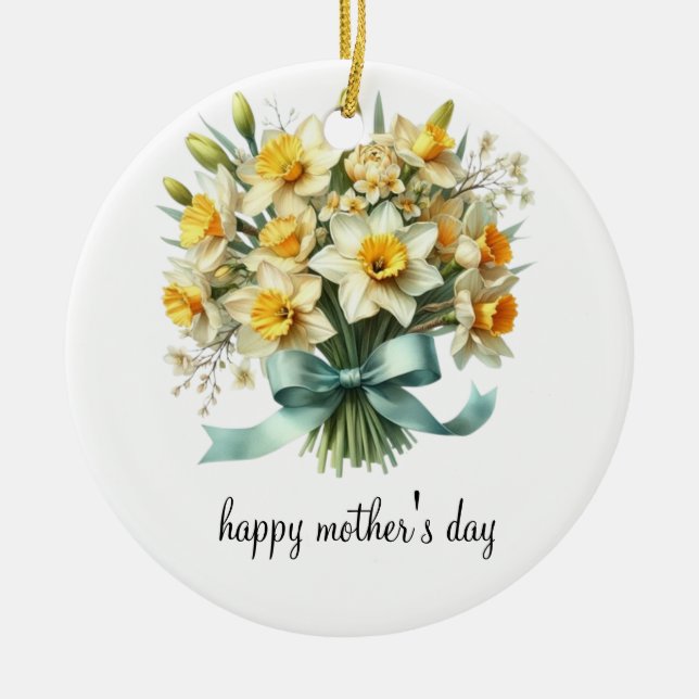 Adorno De Cerámica simple tarjeta del día de la madre (Frente)