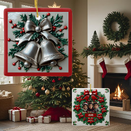 Adorno De Cerámica Simplemente Personalizable de Navidades de campana