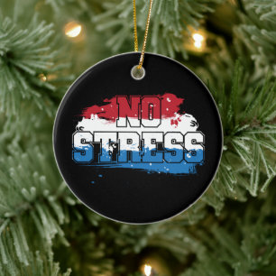 Adorno De Cerámica Sin estrés - Mentalidad positiva azul rojo