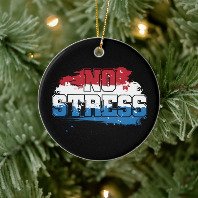 Adorno De Cerámica Sin estrés - Mentalidad positiva azul rojo (Árbol)