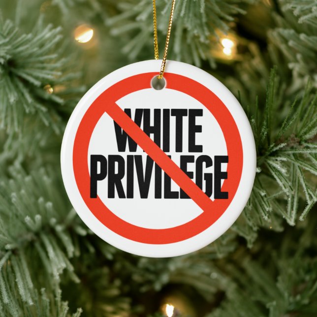 Adorno De Cerámica Sin privilegios blancos (Árbol)