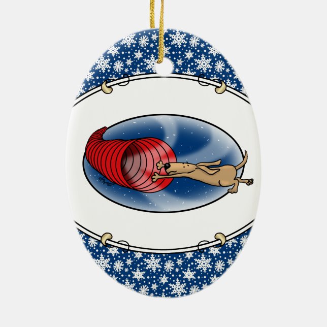 Adorno De Cerámica Síndrome del Vortex del túnel - perro rápido y div (Atrás)