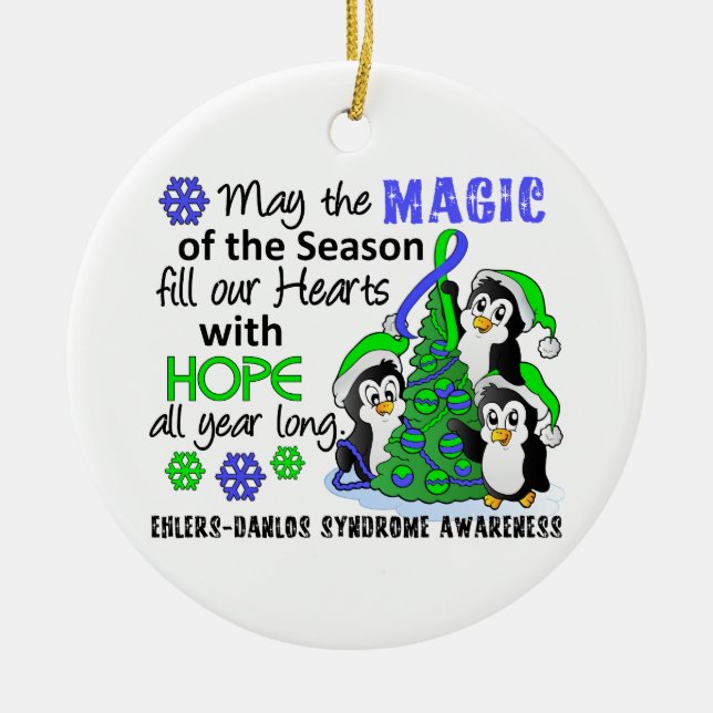 Adorno De Cerámica Síndrome EDS de Ehlers Danlos de los pingüinos del (Frente)