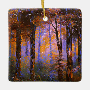 Adorno De Cerámica Sinfonía de hojas - Paisaje de bosques