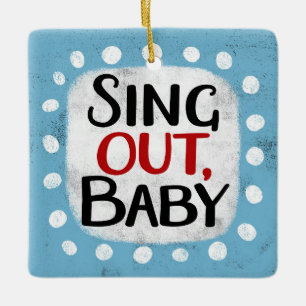 Adorno De Cerámica Sing Out, Baby Ornament