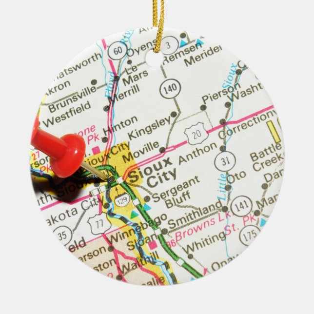Adorno De Cerámica Sioux City, Iowa (Frente)