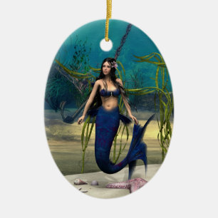 Adorno De Cerámica Sirena