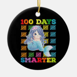 Adorno De Cerámica Sirena 100 Días Más Inteligente 100º Día de Escuel