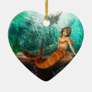 Adorno De Cerámica Sirena con el naufragio