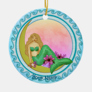 Adorno De Cerámica Sirena de Luna de Lirio