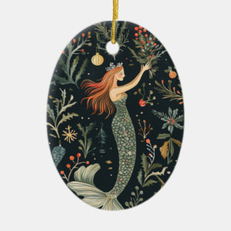 Adorno De Cerámica Sirena de navidades