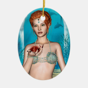 Adorno De Cerámica Sirena del Océano