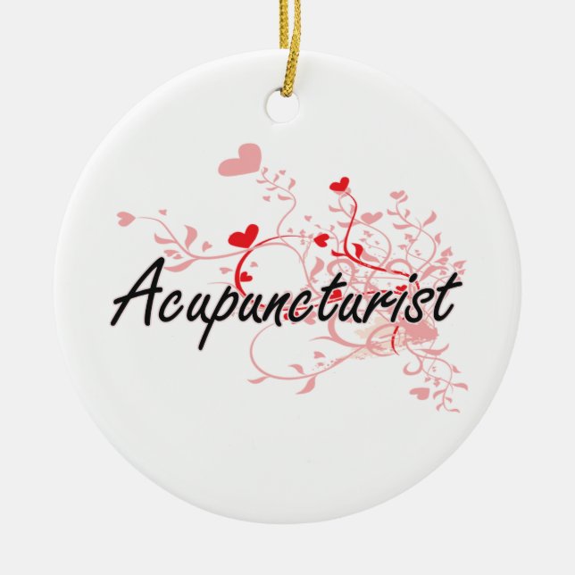 Adorno De Cerámica Sistema de trabajo artístico del Acupuncturist con (Frente)