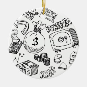 Adorno De Cerámica Sistema financiero del Doodle del símbolo