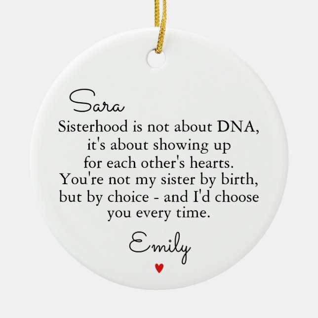 Adorno De Cerámica Sisters by Heart Ornament, Soul Sisters Ornament  (Frente)