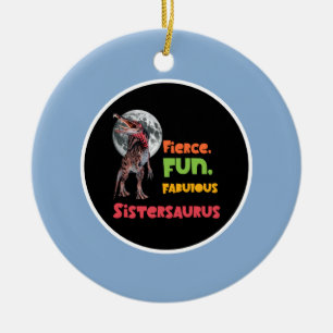Adorno De Cerámica Sistersaurus Equipo de Dinos Hermanas Parejas Dise