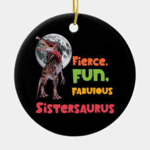 Adorno De Cerámica Sistersaurus Squad de hermanas dinosaurio diseño c