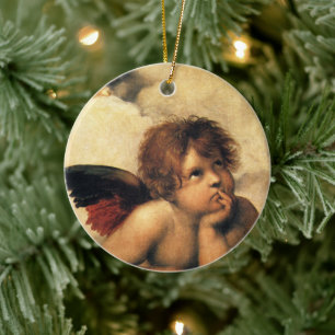 Adorno De Cerámica Sistine Madonna Angels por Raphael Sanzio