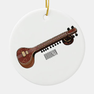 Adorno De Cerámica Sitar personalizado ilustracion