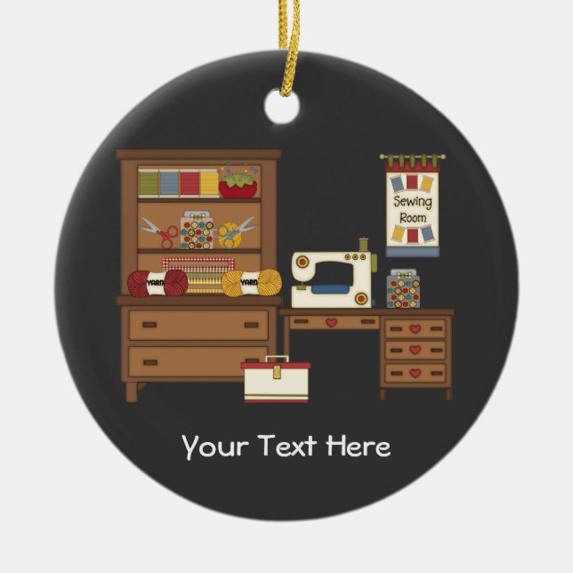 Adorno De Cerámica Sitio de costura 1 (personalizable) (Frente)