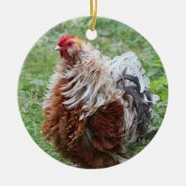Adorno De Cerámica Sizzle Frizzle Fluffy Chicken