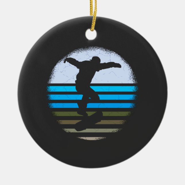 Adorno De Cerámica Skateboard Vintage Retro (Frente)