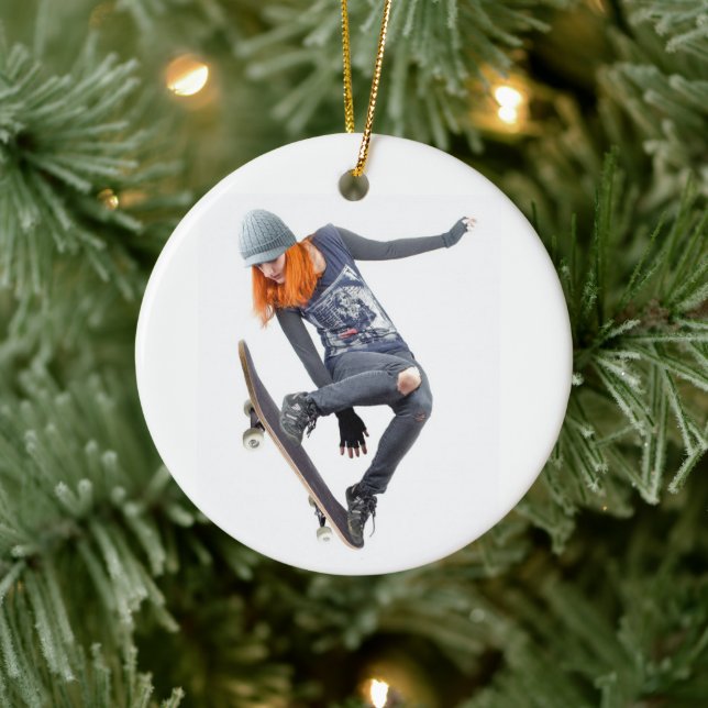 Adorno De Cerámica Skateboarder (Árbol)