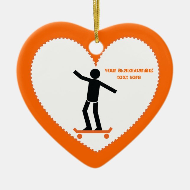 Adorno De Cerámica Skateboarder en su personalizado de patineta (Frente)