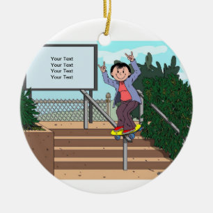 Adorno De Cerámica Skateboarder - Mujer