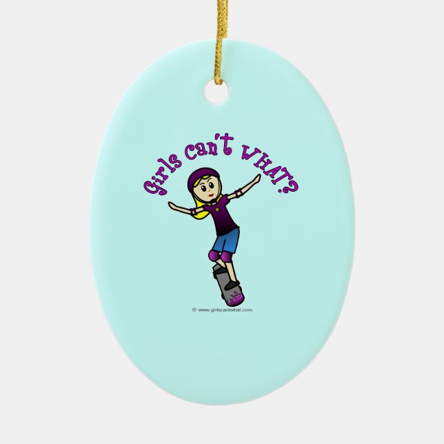 Adorno De Cerámica Skater ligero con casco (Frente)