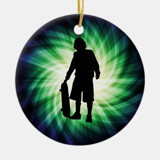 Adorno De Cerámica Skater; Skateboard (Frente)