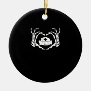 Adorno De Cerámica Skeleton Hand Heart Lazy Halloween Disstume Funny