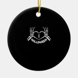 Adorno De Cerámica Skeleton Hand Heart Lazy Halloween Disstume Funny