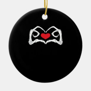 Adorno De Cerámica Skeleton Heart And Hands Funny