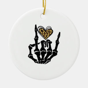 Adorno De Cerámica Skeleton Heart Hands Classic