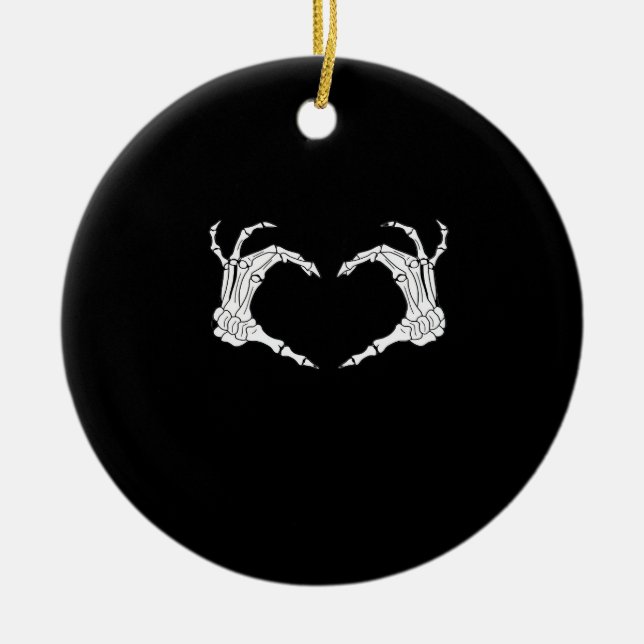 Adorno De Cerámica Skeleton Heart Hands Classic (Frente)