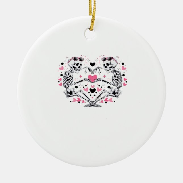 Adorno De Cerámica Skeleton Heart Hands Classic Viral (Frente)