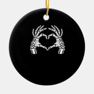 Adorno De Cerámica Skeleton Heart Hands Rótulo Halloween Disstume vir